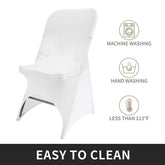 Lofaris White Open Back Stretch Spandex Folding Chair Cover
